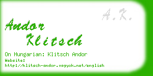 andor klitsch business card